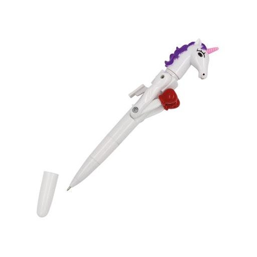 Unikornis golyóstoll, 1 mm, LED fénnyel, WEDO "Lucky Punch", kék