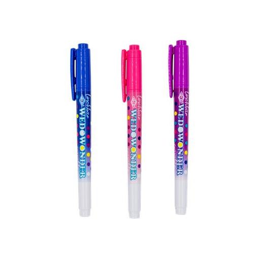 Filctoll készlet, 2-3 mm, törölhető, kétvégű, WEDO, "Wedowonder", 6 különböző szín