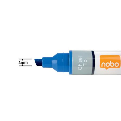 Táblamarker, vágott hegyű, 4 mm, NOBO, kék
