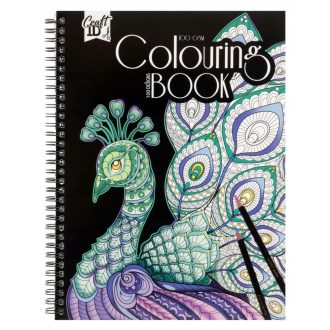 Spirálozott színező füzet 100 képpel, páva CraftArt