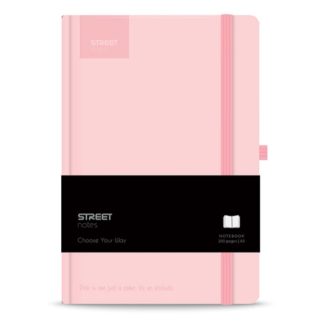  STREET Casual A/5 96 lapos gumis keményfedelű pasztell rózsaszín notesz
