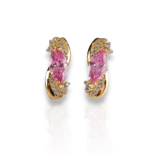 Rózsaszín köves fülbevaló - Talmadge