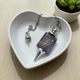 Ametiszt ásvány inga – Om jellel