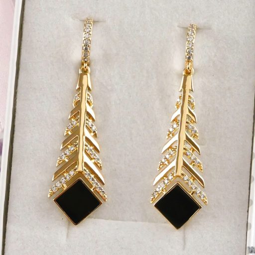 Fekete köves fülbevaló - Peyton