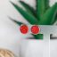 Druzy fülbevaló - piros