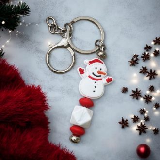 Egyedi hóemberes kulcstartó