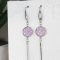 Nemesacél Druzy fülbevaló-Lila