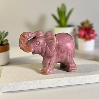 Rodonit kis elefánt faragvány