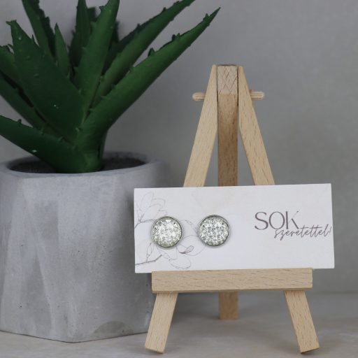 Druzy fülbevaló - ezüst