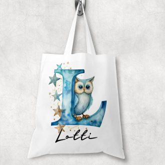 Bevásárlótáska-névre szóló-baglyos