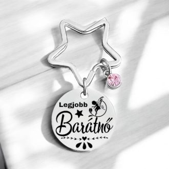 Gravírozott kulcstartó-Legjobb barátnő (tündéres)