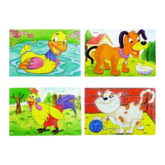 4 db 12 db-os puzzle dobozban (kacsás)