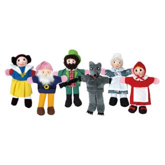 Textil ujjbábkészlet (6 db-os, Piroskás)