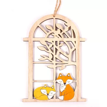 Őszi dekoráció - Ajtódísz (ablakban 2 róka)