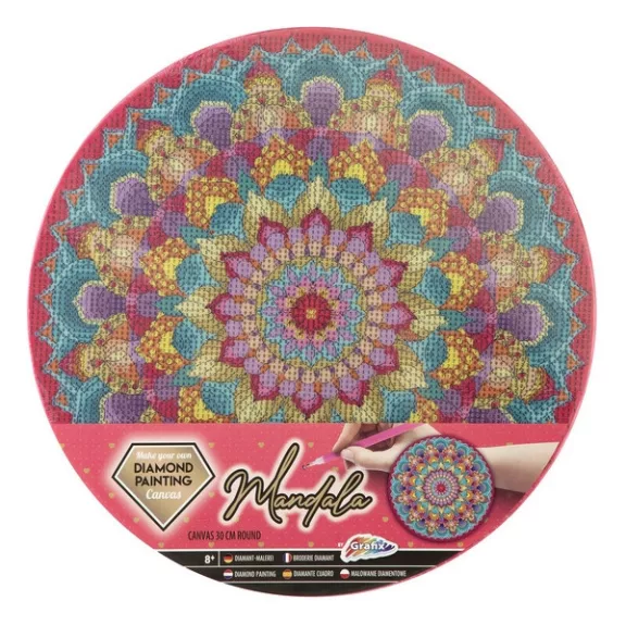 Gyémántfestés vászonra, mandala (rózsaszín) Gyémántfestés vászonra, mandala (rózsaszín)