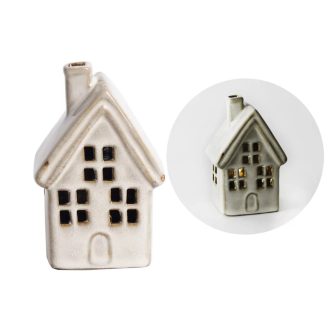 Világító kerámia házikó (barna)