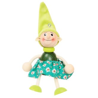 Rugós figura (manó-lány, zöld)