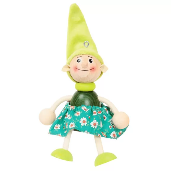 Rugós figura (manó-lány, zöld) Rugós figura (manó-lány, zöld)