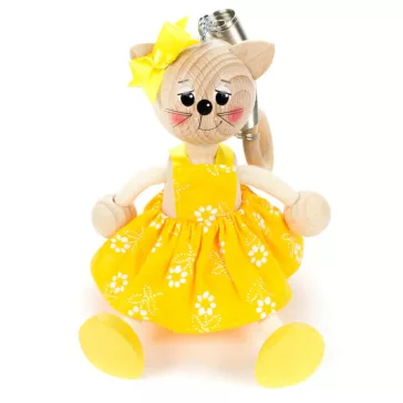Rugós figura (cica lány, sárga)