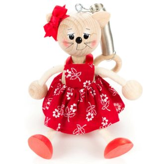 Rugós figura (cica lány, piros)