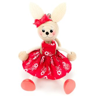 Rugós figura (nyuszi lány, piros)