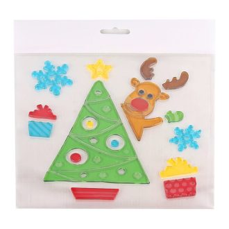 Zselés ablakdísz (karácsonyfa rénszarvassal)