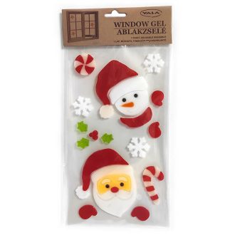 Zselés ablakdísz (Mikulás és hóember)