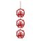Dekorációs figura (3db-os, lógó, piros koszorú)
