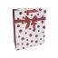 Ajándéktasak - kicsi (fehér alapon piros pöttyök és masni)