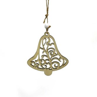 Karácsonyfadísz (natúr kicsi harang 1 golyóval)