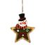 Dekorációs figura (hóember csillag, Merry Christmas felirattal, LED világítással)
