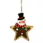 Dekorációs figura (hóember csillag, Merry Christmas felirattal, LED világítással)