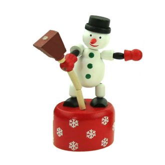 Karácsonyi nyomogatós figura (hóember)