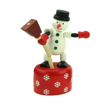 Karácsonyi nyomogatós figura (hóember)