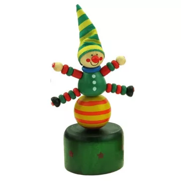 Karácsonyi nyomogatós figura (manó)