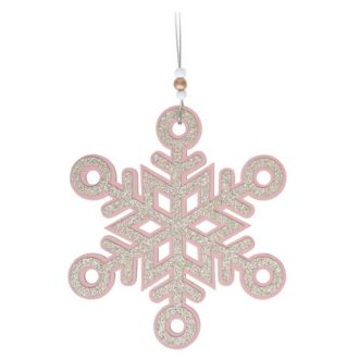 Dekorációs figura (rózsaszín hópehely)