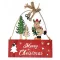 Dekorációs figura (merry christmas felirat fenyőfákkal és rénszarvassal)