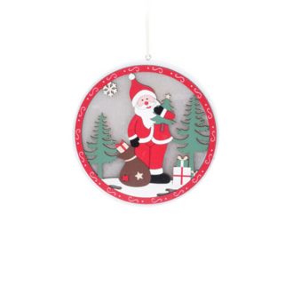   Dekoráció figura (Mikulás figura medál formában, LED világítással) nagy