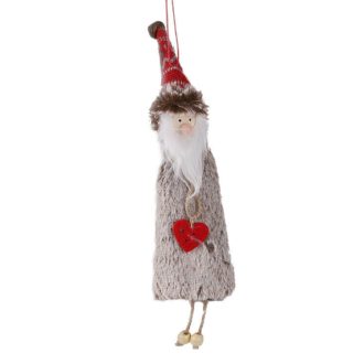 Karácsonyi dekoráció (szürke Télapó, piros szívvel)