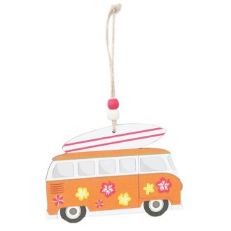   Dekorációs figura (Volkswagen T1-es sárga kisbusz tetején szörfdeszkával)