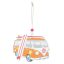 Dekorációs figura (Volkswagen T1-es sárga kisbusz mellette szörfdeszkával)