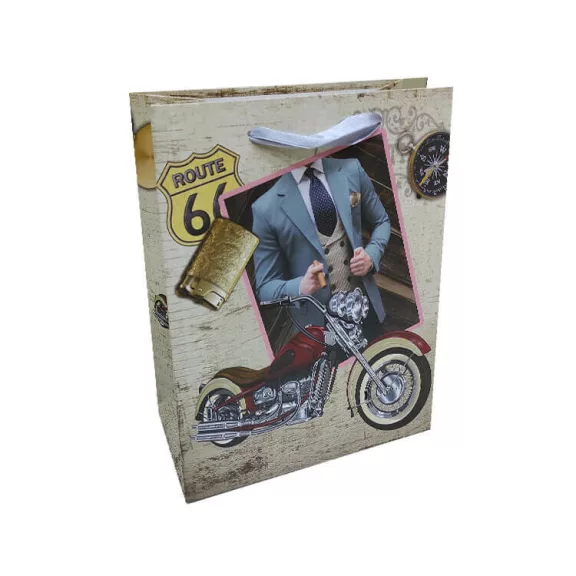 Ajándéktasak - kicsi (bézs alapon öltönyös szivarral, Harley-Davidson motorral) Ajándéktasak - kicsi (bézs alapon öltönyös szivarral, Harley-Davidson motorral)