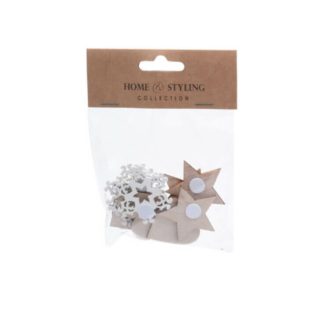   Dekorációs figura (12db-os, öntapadós csillag, szív és hópihe)
