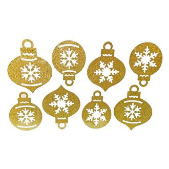 Karácsonyi ablak matrica (8 db-os, arany)