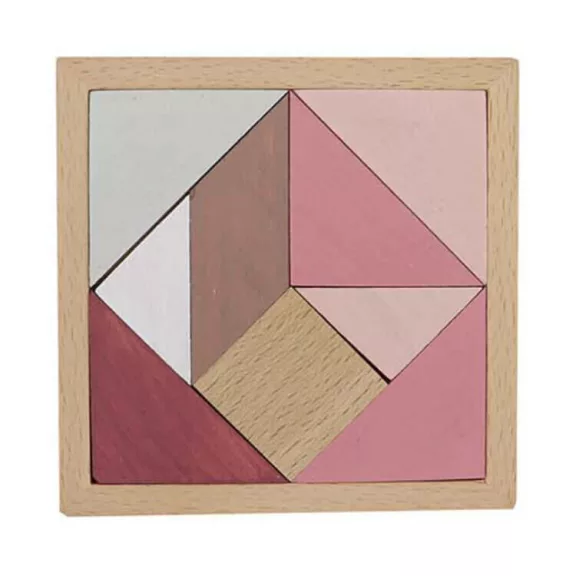 Tangram és tetris építőjáték (rózsaszín, középen natúr kocka) Tangram és tetris építőjáték (rózsaszín, középen natúr kocka)