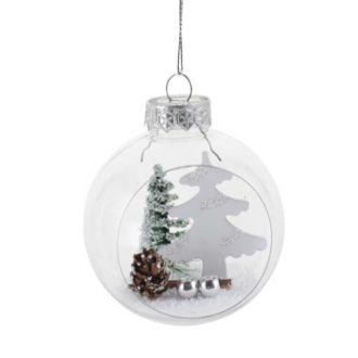 Karácsonyfadísz (átlátszó gömb, karácsonyfa)
