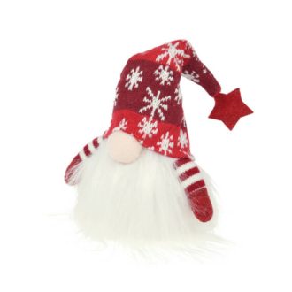   Karácsonyi dekorációs figura LED világítással (kicsi manó piros sapkában)