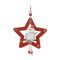 Karácsonyi dekorációs figura (Hóember fehér ruhában arany színű csillaggal, piros csillagban)