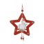Karácsonyi dekorációs figura (Hóember fehér ruhában arany színű csillaggal, piros csillagban)