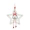 Karácsonyi dekorációs figura (Jegesmedve piros sállal, fehér ruhában arany színű csillaggal, fehér csillagban)